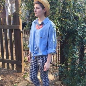 Brown Aztec printed pants, GAP