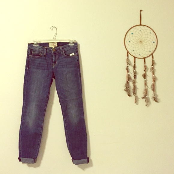 Jeans CURRENT ELLIOTT 'The Rolled Skinny' - Taille 25 - Bleu Dentelle Noire - Neuf étiqueté