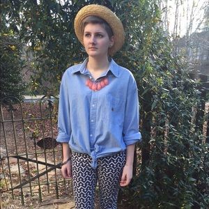 Chambray button down shirt