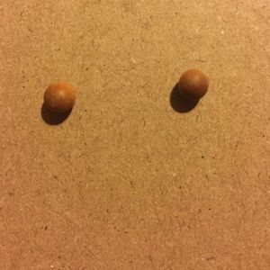 Round Wood Stud Earrings