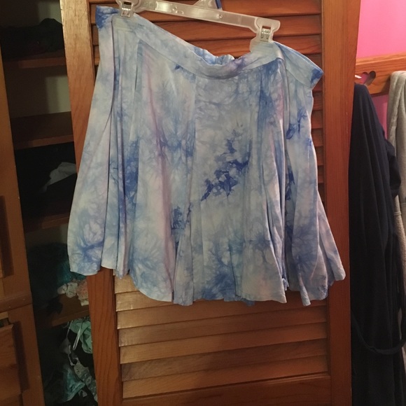 Blue tie dye circle skirt