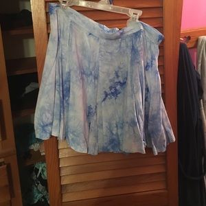 Blue tie dye circle skirt