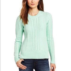 BCBG mint green cable knit "Kanye" sweater