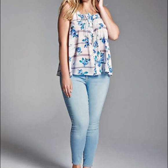 💔Sold! Torrid Floral Stripe Chiffon Top Plus Size - Picture 4 of 4