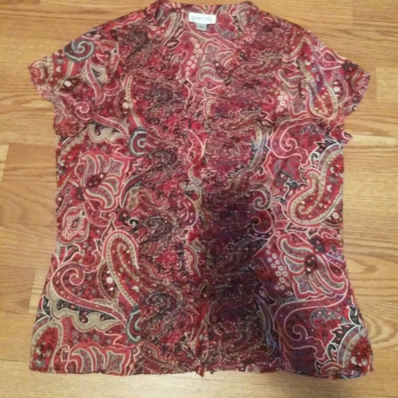 Silk Ruffle Top with Paisley Pattern - Picture 2 of 4
