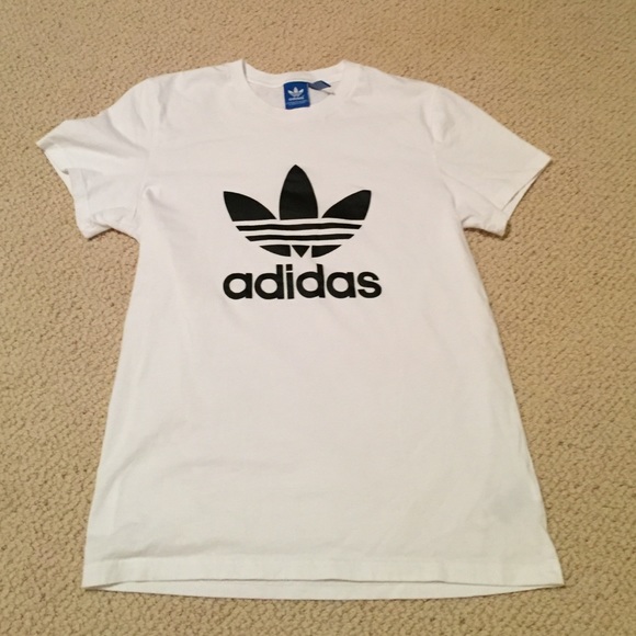 White Adidas tee