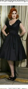 Ava Swing Dress in Black Taffeta PUG