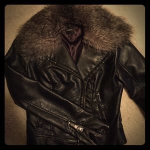 Express faux leather motorcycle jacket