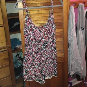 Tribal print Pom Pom romper