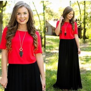 Red piko cropped top