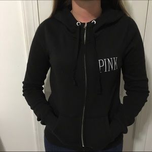 Black Full Zip PINK Jacket