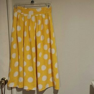Yellow vintage polka dot bubble skirt
