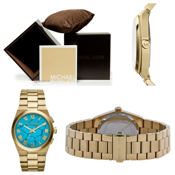 🆕NWT Michael Kors Channing Watch w/Turquoise Dial - Picture 3 of 4