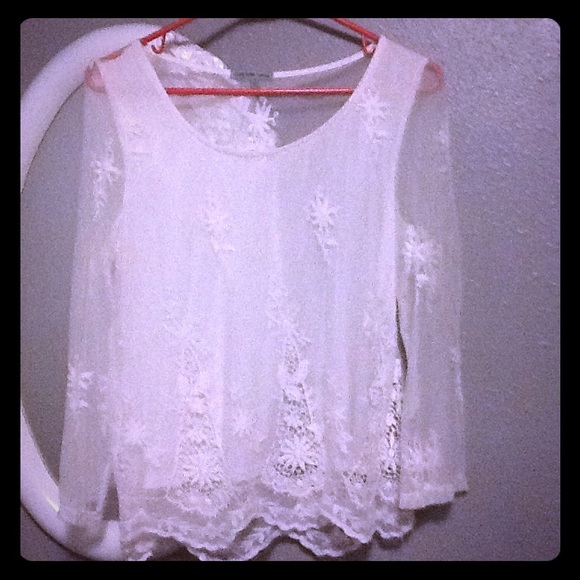 White lace top.