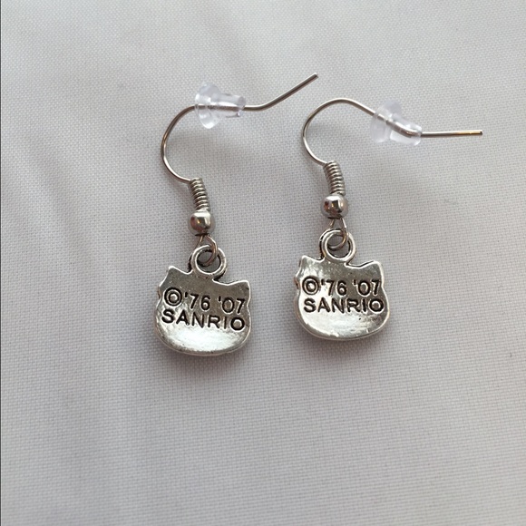 Silver Hello Kitty Earrings Hypoallergenic Hooks! - Picture 3 of 3