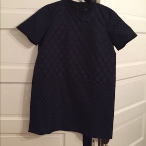 Madewell black and navy Polk-a-dot shift dress.