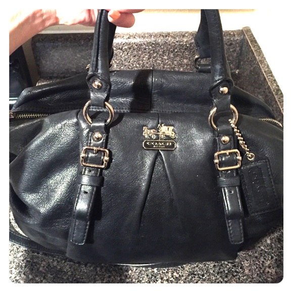 Black leather Coach Colette bag