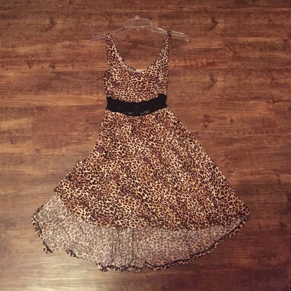 Cheetah print hi-low comfy flowing dress