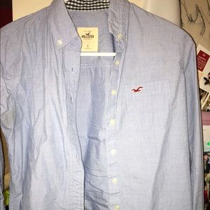 A button-up that is light blue