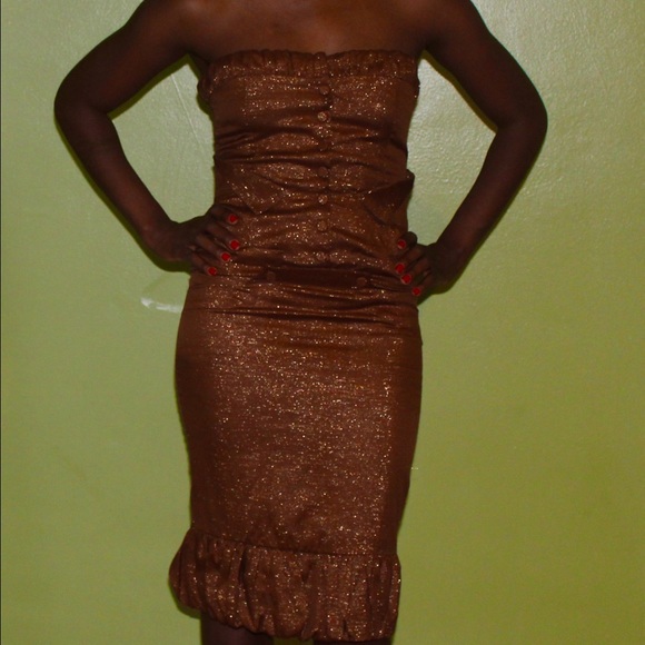 L.A.M.B gold tuxedo dress