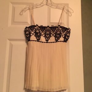 Laundry lace & pleated camisole top