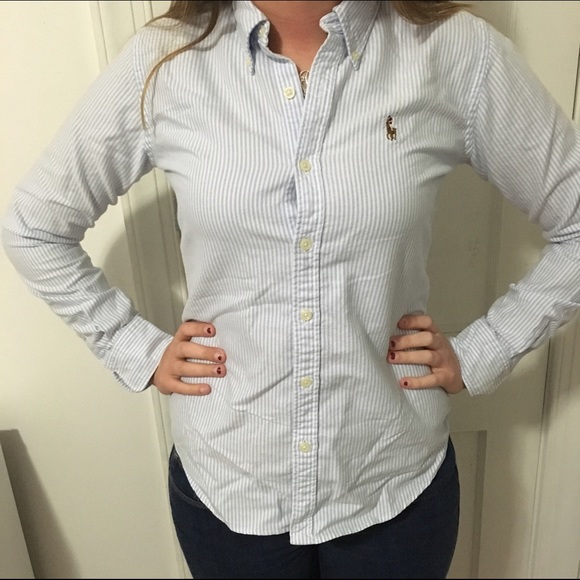 ❌ SOLD - Blue Stripe Button Up