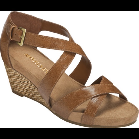 Aerosoles Enlighten Wedge Sandal, Dark Tan