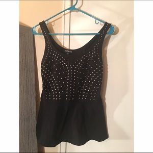 Studded peplum tank