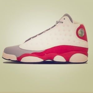 Jordan 13s white and red