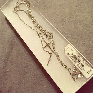 Lucky Brand Semi Precious Stone Cross Necklace