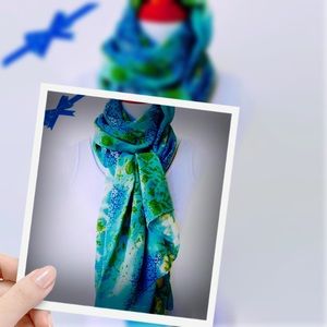Women's Blue Scarf Fashion Bohemian Accessories
