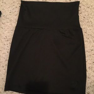 High waisted tight black skirt