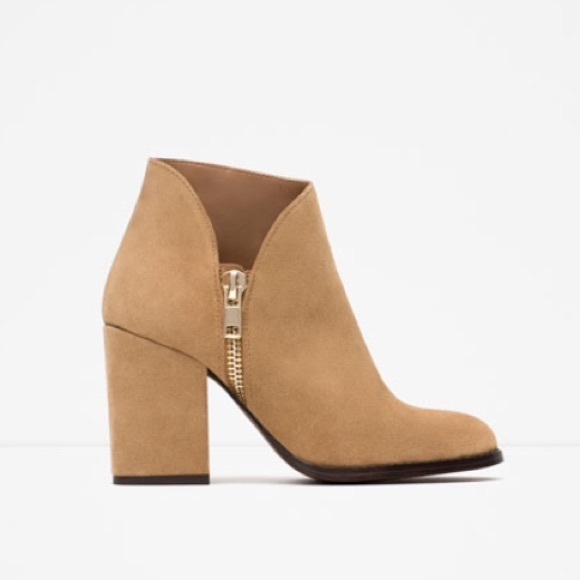 Zara tan western ankle boot