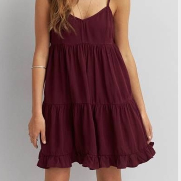 Maroon Baby Doll Dress