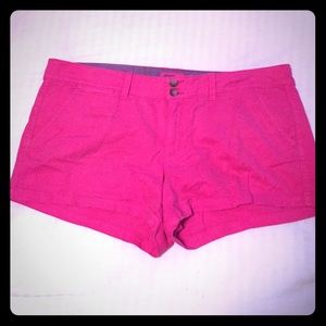 Hot pink cord shorts