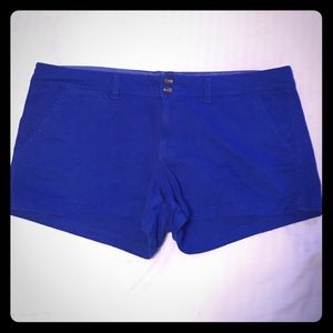 Vibrant blue cord shorts