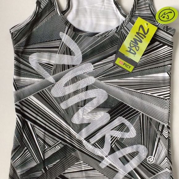 NWT Zumba Kaleid Oh Scope Racerback Top