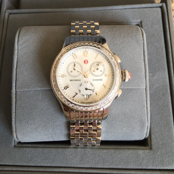 NWT Michele Jetway\' Chronograph Diamond CHRONO MOP main image 4