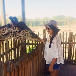 Boho tan Felt fedora hat!