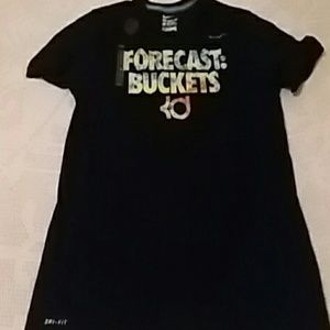The Nike Tee  Dri-Fit  black with writing SZ large