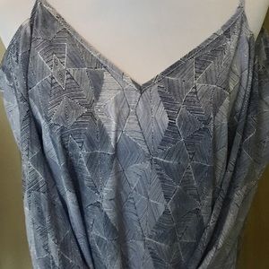 Blue and White Design Blouse