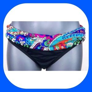 👙Black Multi Color Paisley Bikini Bottoms-M