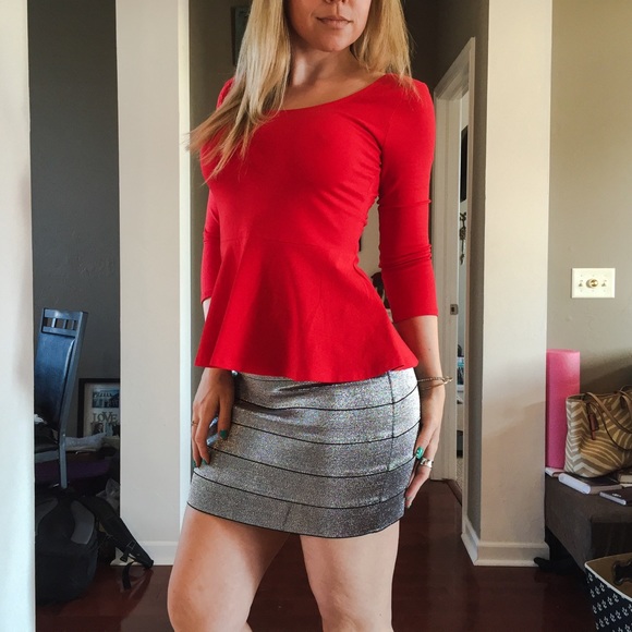 LAST CALL! HP🎉Express silver bandage mini skirt S - Picture 2 of 4