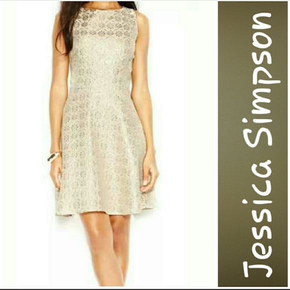 Jessica Simpson Dresses & Skirts - RESERVEBeautiful Fit and Flare Brocade Dress! Sz 2