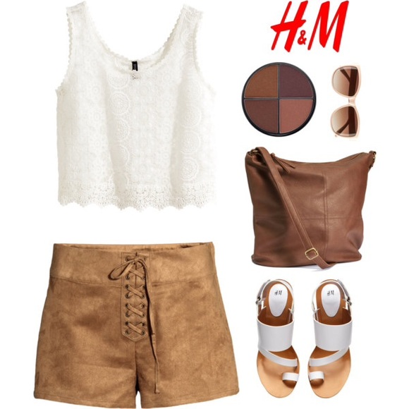 H&M high waisted brown  festival suede shorts!