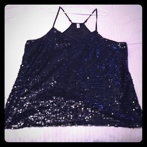 Racer back tank with sequins