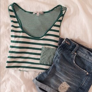 GAP green striped tank top