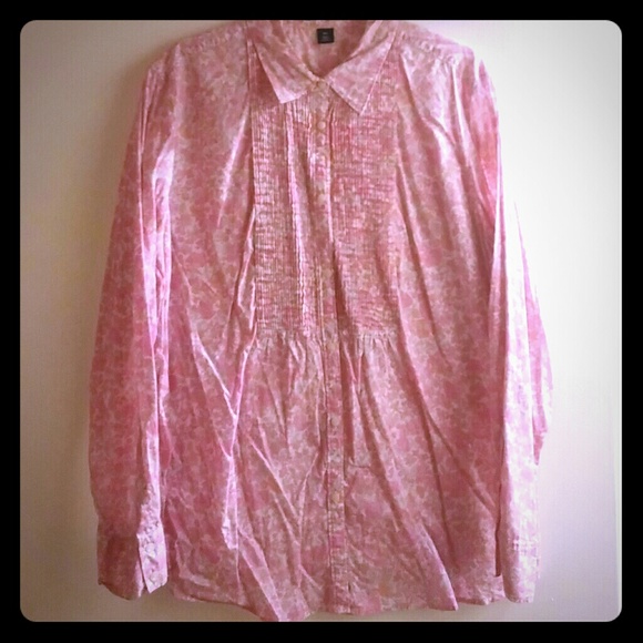 Gap floral button down shirt with smocking