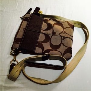 Coach Signature Stripe Swingpack Crossbody Purse