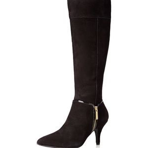 Ellen Tracy black suede calf length boots